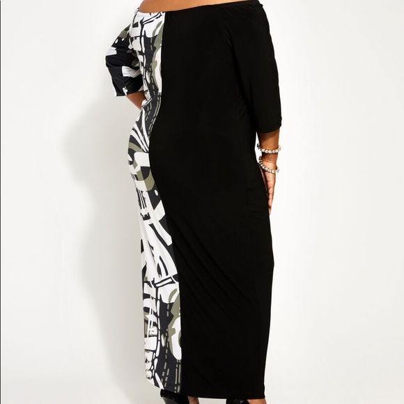 👗✨ASHLEY STEWART BLACK & WHITE GRAFFITI DRESS - Picture 2 of 6